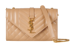 Envelope Bag, Leather, Beige, DB/E, 3*